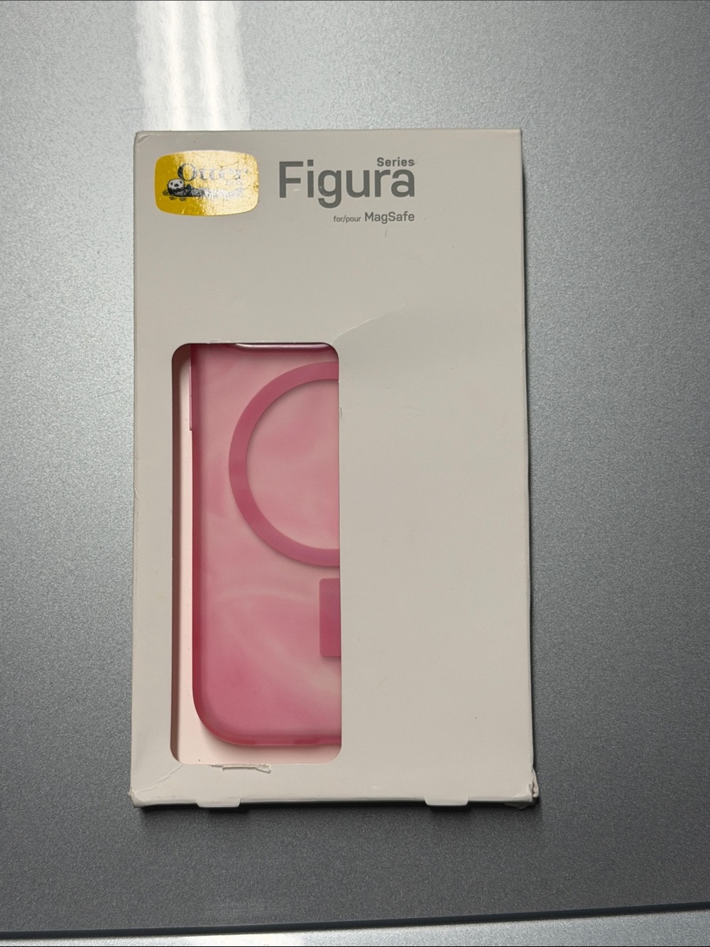 OtterBox iPhone 15 Pro Figura Series MagSafe Phone Case in Pink Marble - NEW